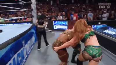 Jade is sent flying over the announce table - SmackDown 8/2/24