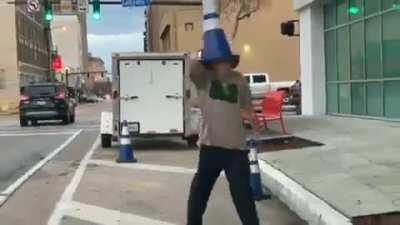 My buddy and I walking into the room to boost his patient for the 25th time