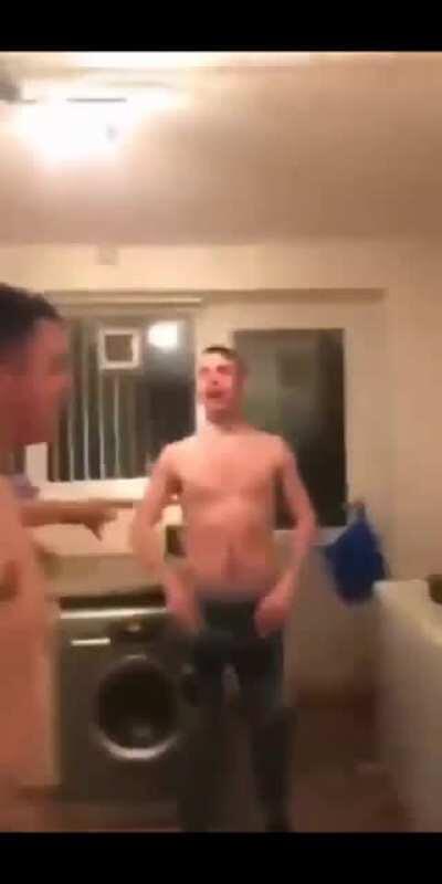 Jumping head first into a bucket of water