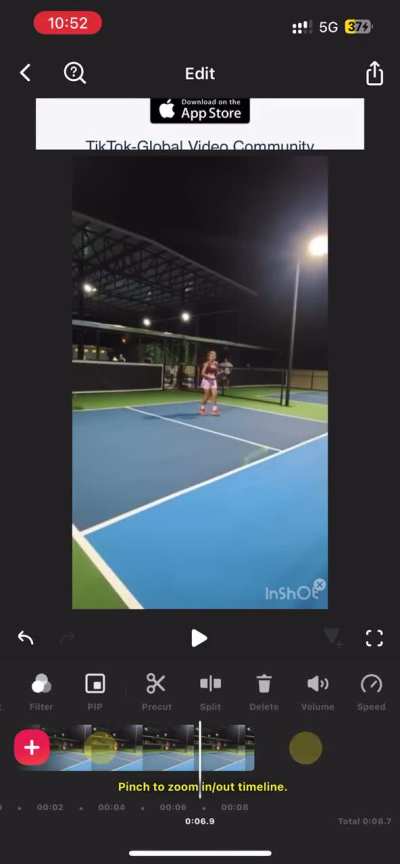 Is this touching the kitchen line or not (it’s a serve)