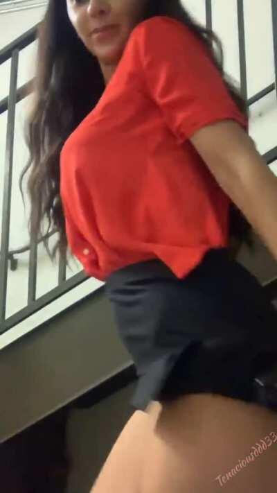 Taking the stairs at work is good for my booty.