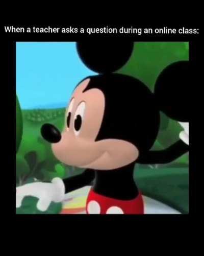 When a teacher asks a question during an online class