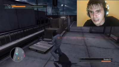 Real footage of me trying to beat the Yakuza 4 Saejima prison level