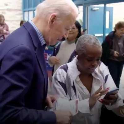 Great moment for woman who became ecstatic on seeing Joe Biden