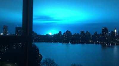 Best view of blue light from transformer explosion Dec 27, 2018 (personal video). Can hear the rents freaking out in the background.