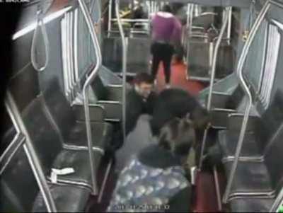 Trying to single handedly rob an entire bus