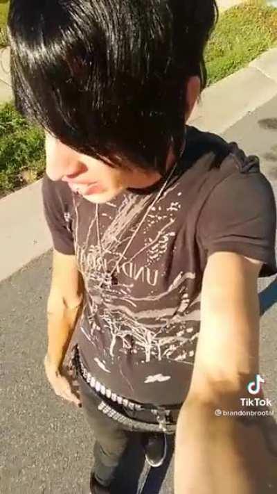 Chad emo on skateboard gives motivation