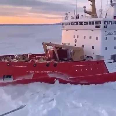Ice Breaker assistance. St. Lawrence River, Quebec