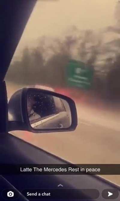 Mercedes speed through the rain