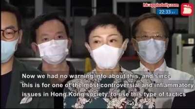 Translation: Tanya Chan declaring that 