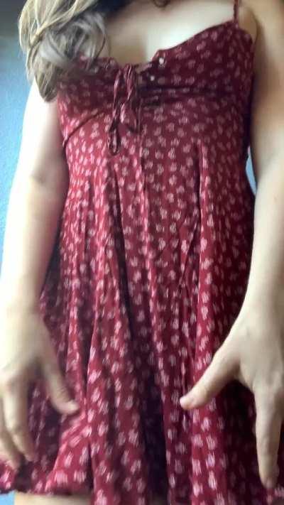 this sundress is a bit risky to wear in public..