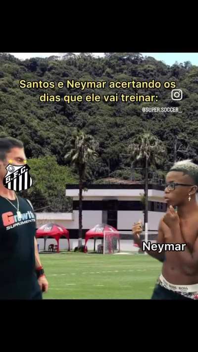 Neymar acertando os dias que vai treinar