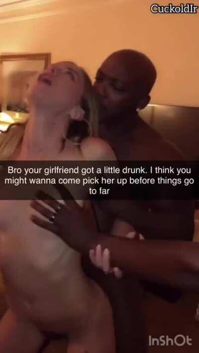 You weren’t feeling well so your girlfriend went to the party without you. Couple hours later you received this message