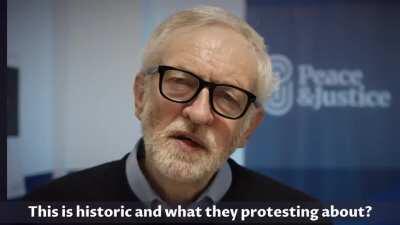 Jeremy Corbyn, former prime minister candidate of labour party stands with farmers.