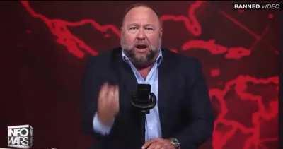 Alex Jones has one of his usual meltdowns and screams that he's a 