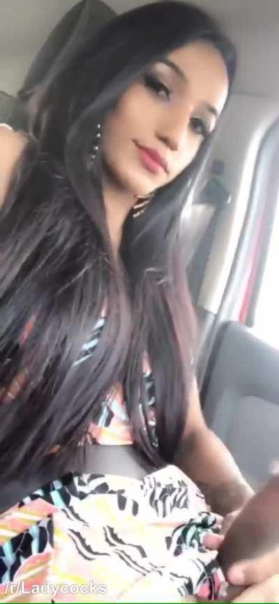 There is no other option than to stop the car and suck her off