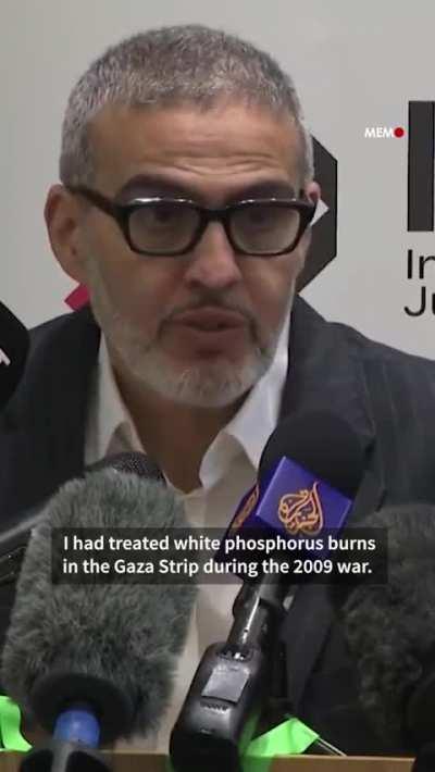 British-Palestinian surgeon Professor Ghassan Abu Sitta testified to the use of phosphorus bombs in Gaza