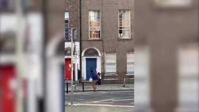 Guy Falls From Window, Spike Goes Through Arm