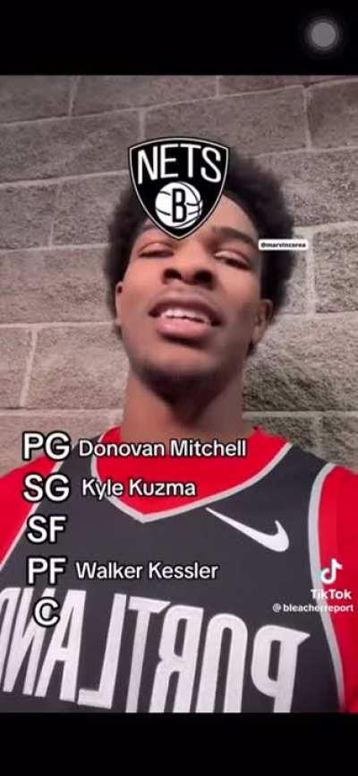 [Highlight] Scoot Henderson is asked to make a blind lineup and puts Kyle Kuzma at shooting guard