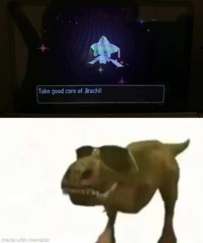 Me when I get a shiny jirachi through wonder trading