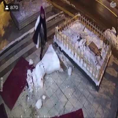 She tried to ruin the snowman.