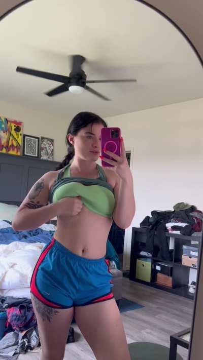 My chest is so sore from CrossFit yesterday. Massage these for me? 