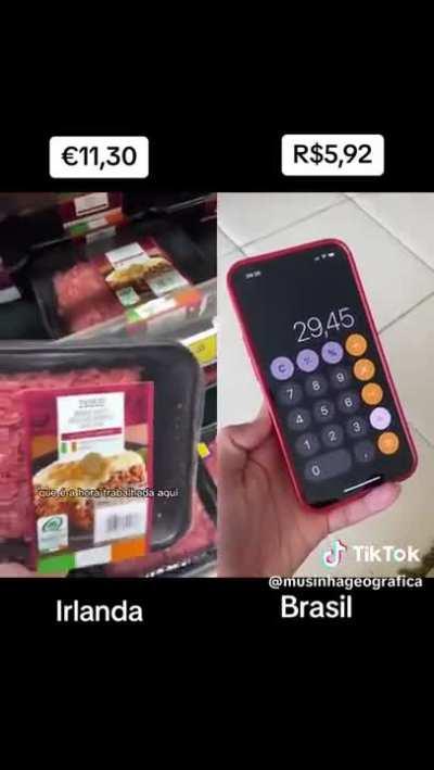 [Brasil x Irlanda] O que podemos comprar com 1 hora de trabalho