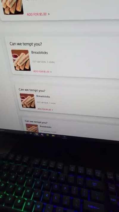 Can we tempt you with breadsticks?