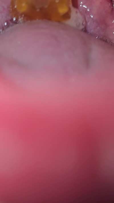 {M} Gummy bear going for a ride.