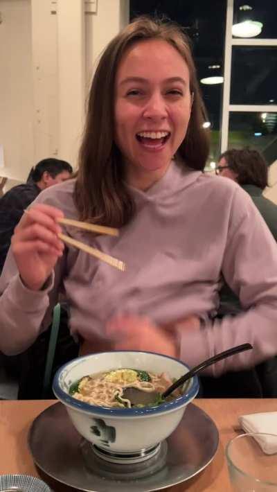 Couldn't help but flash my date, and the restaurant, at my birthday dinner [GIF]