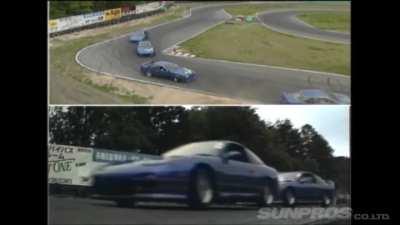 team Magic Zero @ Tamada 1994. very stylish ^^. R32 GT-R wings on 180sx & AE86s