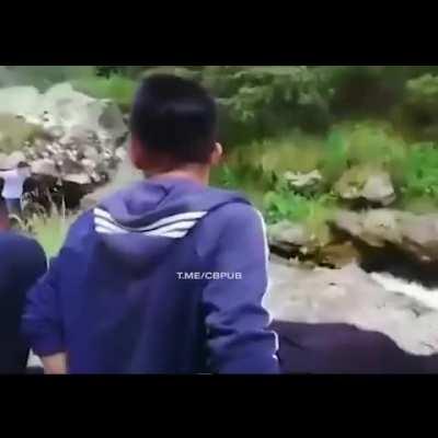 Throw a rock at a big rock