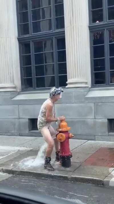 Granny doing her best to stay fresh