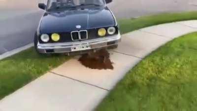 Barely flinched when the car almost crashed into him