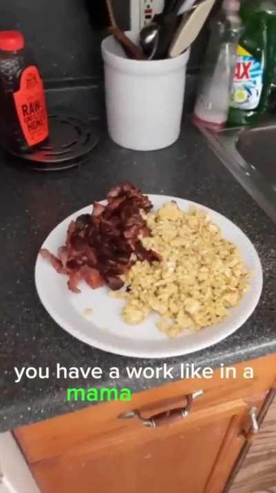 To enjoy his breakfast