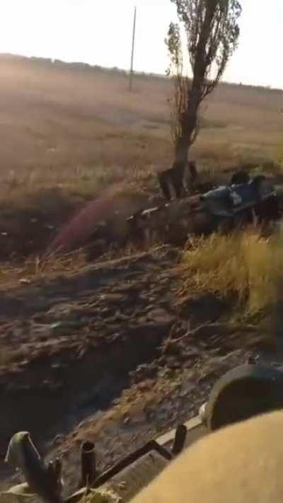 Destroyed columns of armored vehicles of the 5x BTR-70 and 1x BTR-80, Kherson direction.