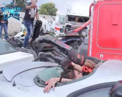 Full shrimp through a car window