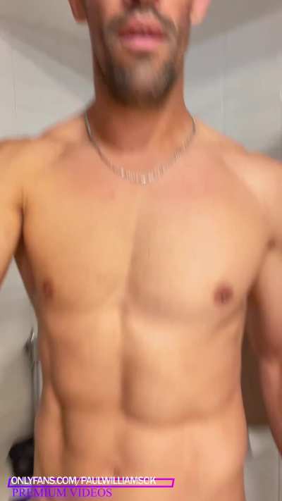 Fully naked in public bathroom