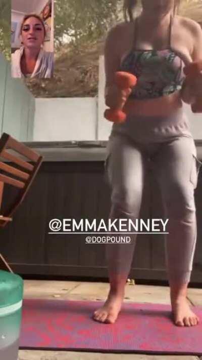 Practically falling out of her top