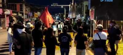Protestors in Myanmar chanting songs of hope for freedom and democracy