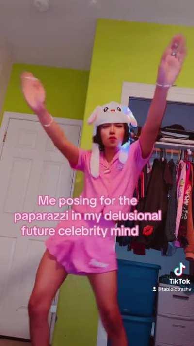 delusional femboy poses for imaginary paparazzi ~