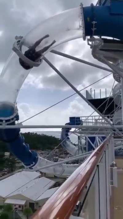 Not enough speed on a water slide.
