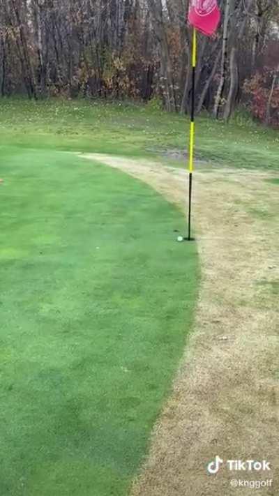 to hit the ball into the hole
