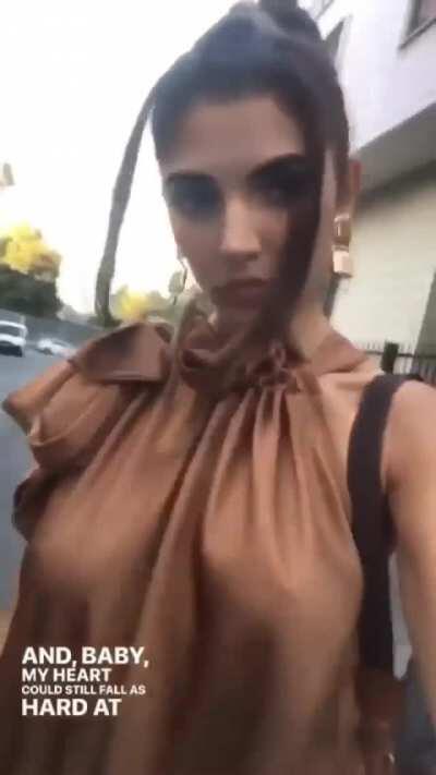 Francesca Ferigo braless walking