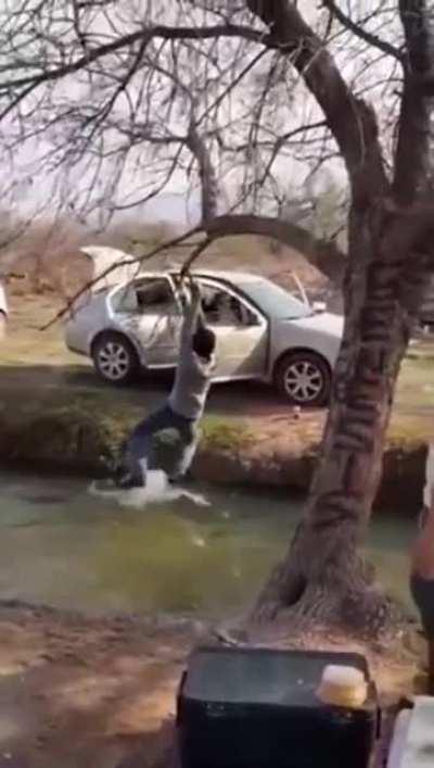 Trying to show off to friends