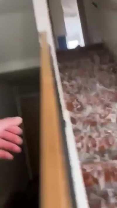 Texas water pipe bursts caused stair waterfall yesterday