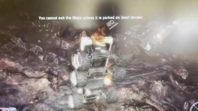 “You cannot exit the Mako unless it is parked on level terrain.”