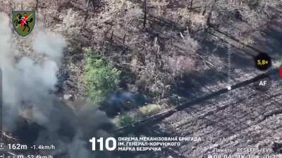 Ukrainian drone swarm targeted a Russian position in the Velyka Novosilka direction. 110th Mechanized Brigade. 22.09.2025