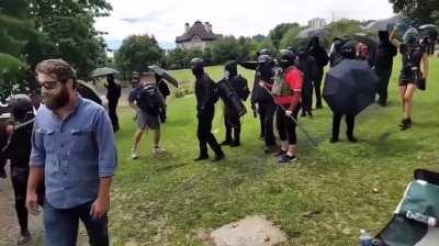Portland public prayer in park has punch-up with pitiless protesters
