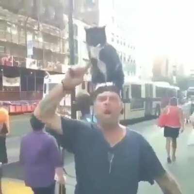 The cat it’s changing him